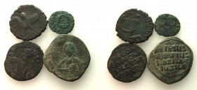 Lot of 4 Byzantine and Medieval Æ coins, to be catalog. Lot sold as is, no return