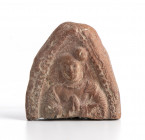Sunga terracotta votive plaque; ca. 2nd century BC; height cm 7, wide cm 2