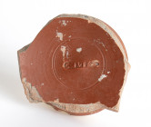 Roman Arretine ware plate bottom with Planta Pedis stamp, 1st century AD; length cm 7,5
