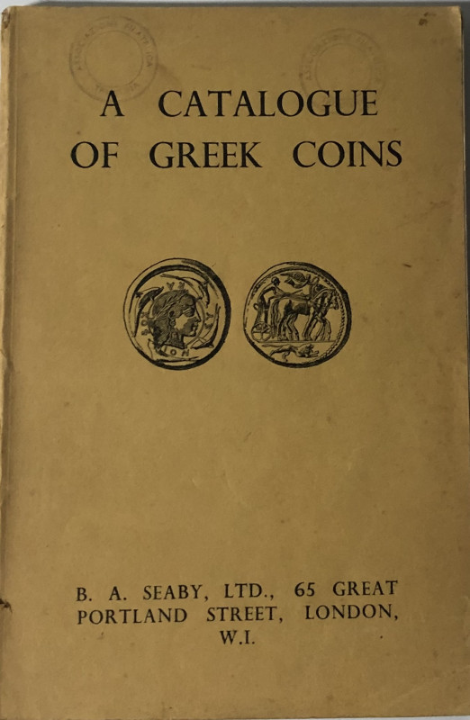 ASKEW Gilbert. A Catalogue of Greek Coins. London, 1951 Tela ed.pp. 124, ill. in...