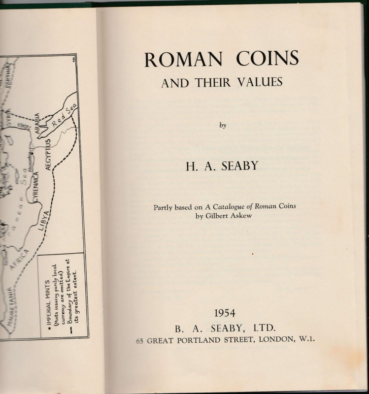 SEABY Harold A. Roman Coins and their values. Seaby, London, 1954 Raro Partly ba...