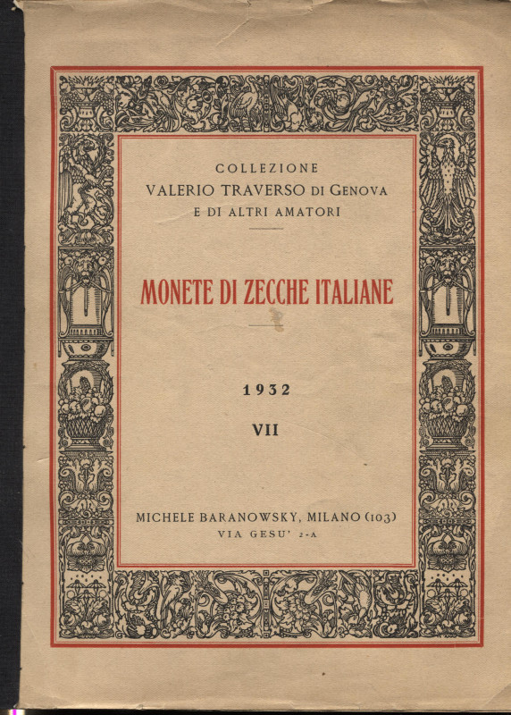 BARANOWSKY M. – Milano, 11 – Maggio, 1932. Collezione Valerio Traverso di Genova...