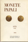 KUNST UND MUNZEN. Lugano, 14 – Maggio, 1980. Asta XXI Monete papali. pp. 71, nn. 1036, tavv. 95, di cui 6 a colori. ril. ed. ottimo stato, importantis...