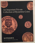 Sotheby's An Important Private Collection of Byzantine Coins. New York 02 November 1998. Brossura ed. pp. 180 lotti 599, ill in b/n e a colori. Ottimo...