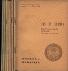 ARS ET NUMMUS. Milano, 1964. Listini a prezzo fisso ( 9 Fascicoli 1964.) completo. con tavole di illustrazioni. Monete greche, romane, medioevali, med...