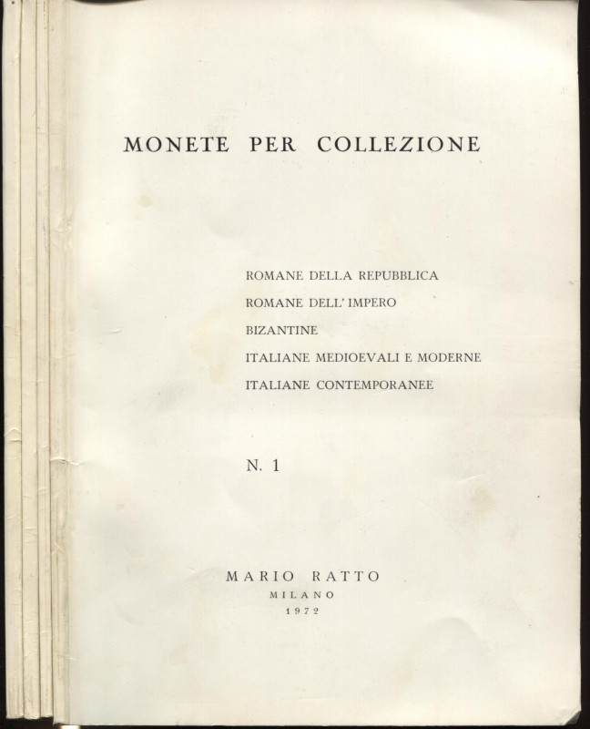 RATTO M. - Listini a prezzo fisso 1972 ( 4 fascicoli) completo. con tavole. ril....