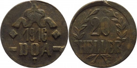 Africa Orientale Tedesca - Guglielmo II (1888-1918) - monetazione d'emergenza della zecca di Tabora - 20 heller 1916 - KM# 15a - Ae
qSPL

Spedizion...