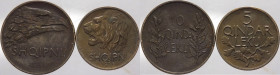 Albania - prima repubblica (1925-1928) - lotto di 2 pezzi da 10 e 5 qindar 1926 - Ae
mediamente mBB 

Spedizione solo in Italia / Shipping only in ...