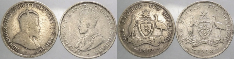 Australia - Edoardo VII (1901-1910) e Giorgio V (1910-1936) - lotto di 2 monete ...