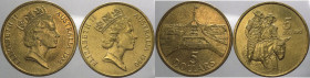 Australia - Elisabetta II (dal 1952) - lotto di 2 monete da 5 dollari (1988,1990) - Al/Ae
FDC

Spedizione in tutto il Mondo / Worldwide shipping