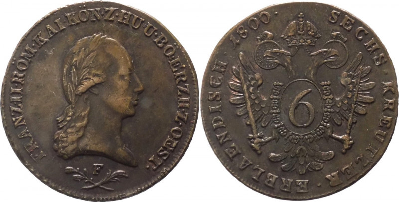 Austria - Francesco II (1792-1835) - 6 kreutzer 1800 - zecca di Hall - KM# 2128 ...