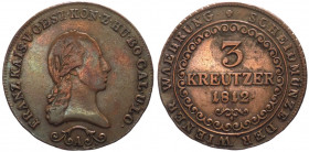 Austria - Francesco II (1792-1835) - 3 kreutzer 1812 - zecca di Vienna - KM# 2116 - Cu
mBB

Spedizione solo in Italia / Shipping only in Italy