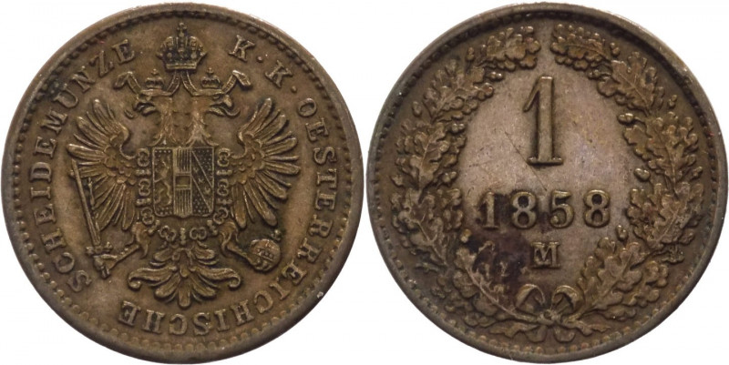 Austria - Francesco Giuseppe I (1848-1916) - 1 kreutzer 1858 M - zecca di Milano...