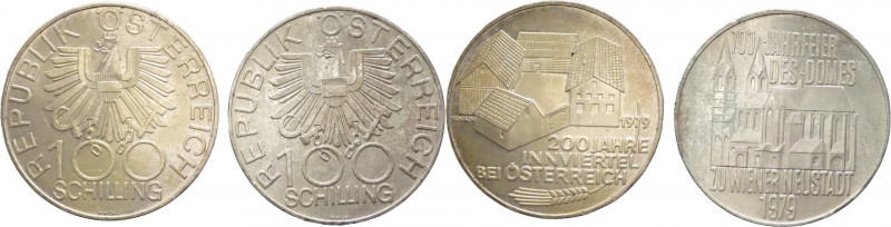 Austria - repubblica (dal 1955) - lotto di 2 pezzi da 100 scellini 1979 - Ag
FD...