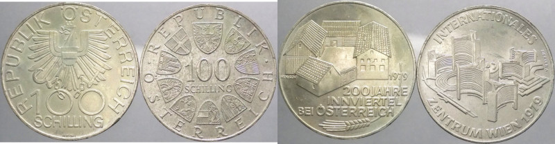 Austria - repubblica (dal 1955) - lotto di 2 pezzi da 100 scellini 1979 
FDC
...