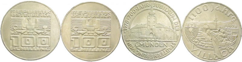 Austria - repubblica (dal 1955) - lotto di 2 pezzi da da 100 scellini 1978 
FDC...