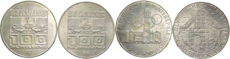 Austria - repubblica (dal 1955) - lotto di 2 pezzi da da 100 scellini 1976
FDC...