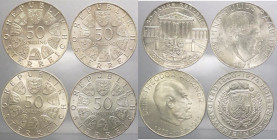 Austria - repubblica (dal 1955) - lotto da 4 pezzi da 50 scellini (1971, 1974) - Ag
FDC

Spedizione in tutto il Mondo / Worldwide shipping