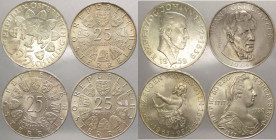 Austria - repubblica (dal 1955) - lotto da 4 pezzi da 25 scellini (1959, 1963,1964,1967) - Ag
FDC

Spedizione in tutto il Mondo / Worldwide shippin...