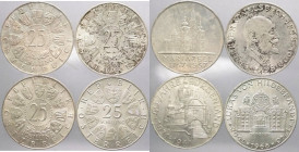 Austria - repubblica (dal 1955) - lotto da 4 pezzi da 25 scellini (1957,1958, 1961, 1967) - Ag
FDC

Spedizione in tutto il Mondo / Worldwide shippi...
