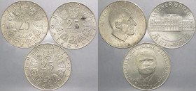 Austria - repubblica (dal 1955) - lotto da 3 pezzi da 25 scellini (1962, 1971, 1972) - Ag
FDC

Spedizione in tutto il Mondo / Worldwide shipping