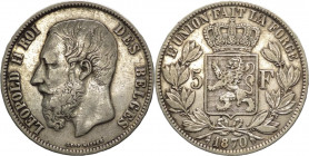 Belgio - Leopoldo II ( 1865-1909) - 5 franchi 1870 - KM#24 - Ag
BB

Spedizione solo in Italia / Shipping only in Italy