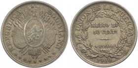 Bolivia (dal 1825) - 50 centesimo (1/2 boliviano) 1900 - zecca di Potosí - KM# 161 - Ag
qSPL

Spedizione solo in Italia / Shipping only in Italy