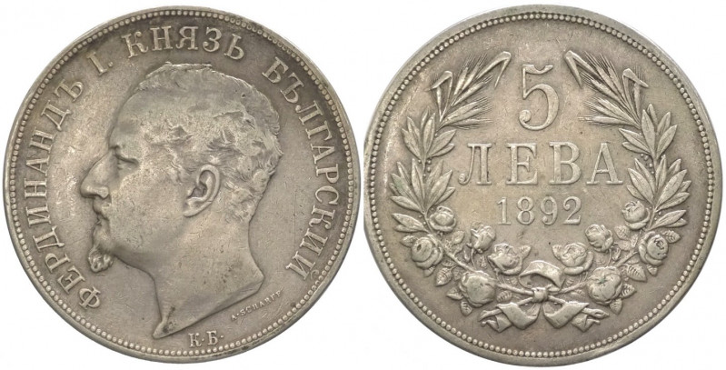 Bulgaria - Ferdinando I (1887-1918) - 5 Leva 1892 - KM# 15 - Ag
mBB 

Spedizi...