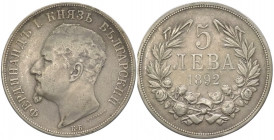 Bulgaria - Ferdinando I (1887-1918) - 5 Leva 1892 - KM# 15 - Ag
mBB 

Spedizione solo in Italia / Shipping only in Italy