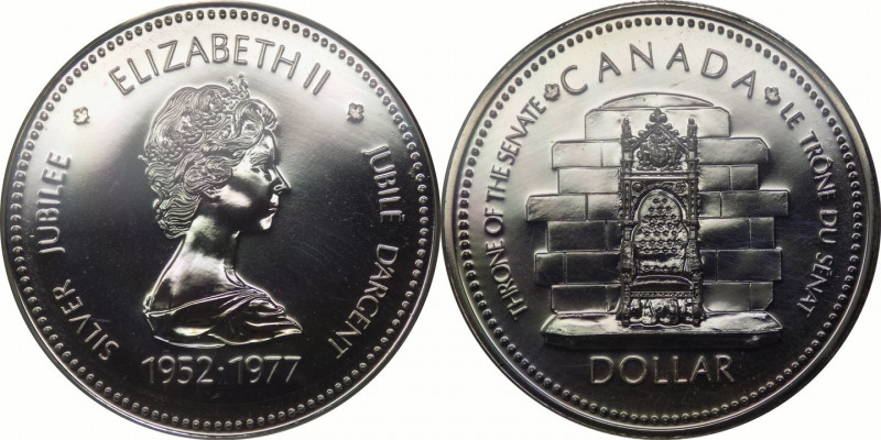 Canada- Elisabetta II (dal 1952) - dollaro 1977 "25esimo anniversario dell'incor...