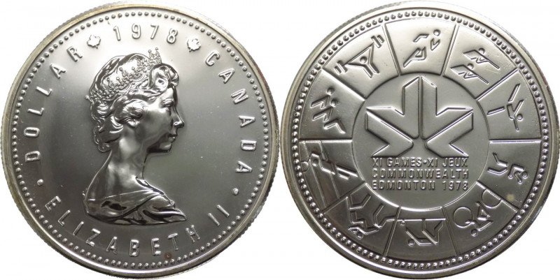 Canada - Elisabetta II (dal 1952) - dollaro 1978 "Giochi del Commonwealth" di Ed...