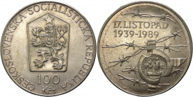 Cecoslovacchia - repubblica socialista (1960-1990) - 100 corone 1989 "Eventi del 17/11/1939" - KM# 135 - Ag
FDC

Spedizione in tutto il Mondo / Wor...