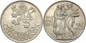 Cecoslovacchia - repubblica popolare (1948-1960) - 25 corone 1955 "10 anni dalla Liberazione" - KM# 43 - Ag
FDC

Spedizione solo in Italia / Shippi...