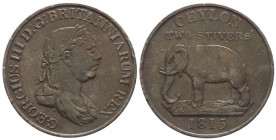 Ceylon (Sri Lanka) - Giorgio III (1760-1820) - 2 stivers 1815 - KM# 82 - Cu 
mBB

Spedizione solo in Italia / Shipping only in Italy