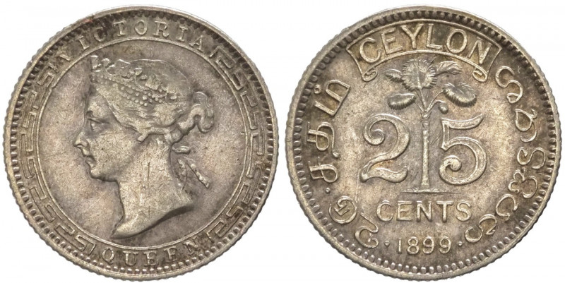 Ceylon (Sri Lanka) - Vittoria (1837-1901) - 25 centesimi 1899 - KM# 95 - Ag
mBB...