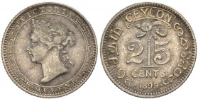 Ceylon (Sri Lanka) - Vittoria (1837-1901) - 25 centesimi 1899 - KM# 95 - Ag
mBB

Spedizione solo in Italia / Shipping only in Italy
