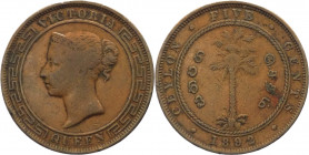 Ceylon (Sri Lanka) - Vittoria (1837-1901) - 5 centesimi 1892 - KM# 93 - Cu
MB

Spedizione solo in Italia / Shipping only in Italy