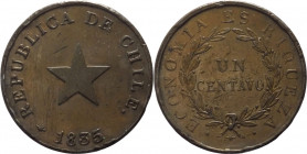 Cile - repubblica (dal 1818) - 1 centesimo 1835 - KM# 115 - Cu
BB

Spedizione solo in Italia / Shipping only in Italy