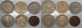 Cile - repubbica (dal 1818) - lotto di 6 monete da 20 centesimi, anni vari - Ag, Ni, Cu
mediamente mBB

Spedizione solo in Italia / Shipping only i...