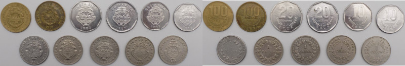 Costa Rica - seconda repubblica (dal 1948) - lotto di 11 monete di tagli, anni e...