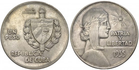 Cuba, prima repubblica (1902-1906, 1909-1959) - Peso 1935 - KM# 22 - Ag 
BB 

Spedizione solo in Italia / Shipping only in Italy