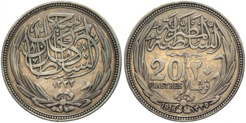 Egitto - Hussein Kamel (1914-1917) - 20 qirsh 1335 AH (1916) - KM#321 - Ag
BB
...