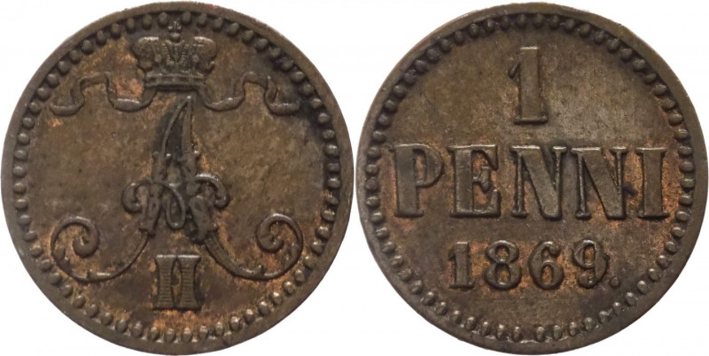 Finlandia - dominio russo degli zar - Alessandro II (1855-1881) - 1 penni 1869 -...