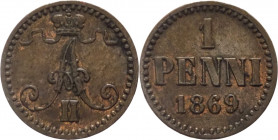 Finlandia - dominio russo degli zar - Alessandro II (1855-1881) - 1 penni 1869 - KM# 1 - Cu
mBB

Spedizione solo in Italia / Shipping only in Italy