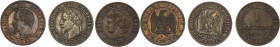 Francia - seconda repubblica (1848-1852) e Napoleone III (1852-1870) - lotto di 3 monete da 1 centesimo, anni vari - Cu
mediamente BB 

Spedizione ...