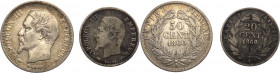 Francia - Napoleone III (1852-1870) - lotto di 2 monete da 50 centesimi e 20 centesimi 1860 - Ag 
mediamente BB 

Spedizione solo in Italia / Shipp...