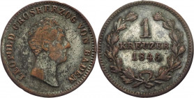 Germania - Granducato di Baden, Leopoldo I (1830-1852) - 1 kreutzer 1845 - KM# 203 - Mi
BB

Spedizione solo in Italia / Shipping only in Italy