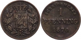 Germania - Regno di Baviera, Massimiliano II (1848-1864) - 1 Pfennig 1870 - KM# 856 - Cu
BB

Spedizione solo in Italia / Shipping only in Italy