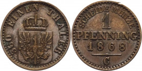 Germania - Prussia - Guglielmo I (1861-1888) - 1 pfenning 1868 C - KM# 480 - Cu
BB 

Spedizione solo in Italia / Shipping only in Italy