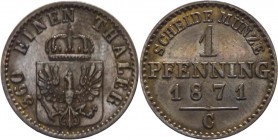 Germania - Prussia - Guglielmo I (1861-1888) - 1 pfenning 1871 C - KM# 480 - Cu
qSPL

Spedizione solo in Italia / Shipping only in Italy